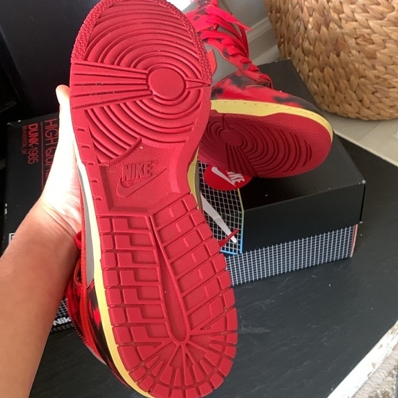 Nike Dunk HighTop 1985 Red Acid Wash‎ Sneakers size 11 shoes retro - Picture 7 of 12